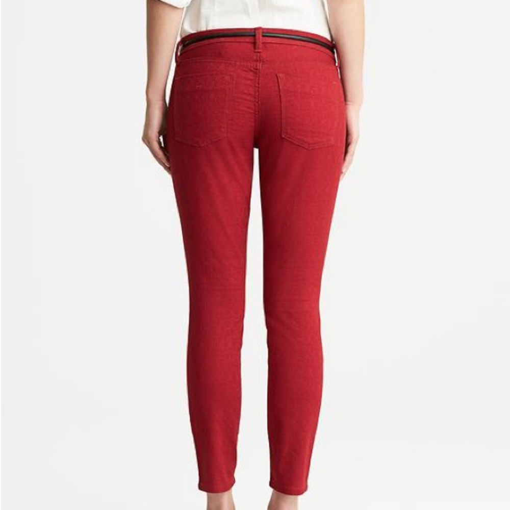 Banana Republic Red Skinny Jeans Women Size 31 Mid Rise Stretch Denim Pants